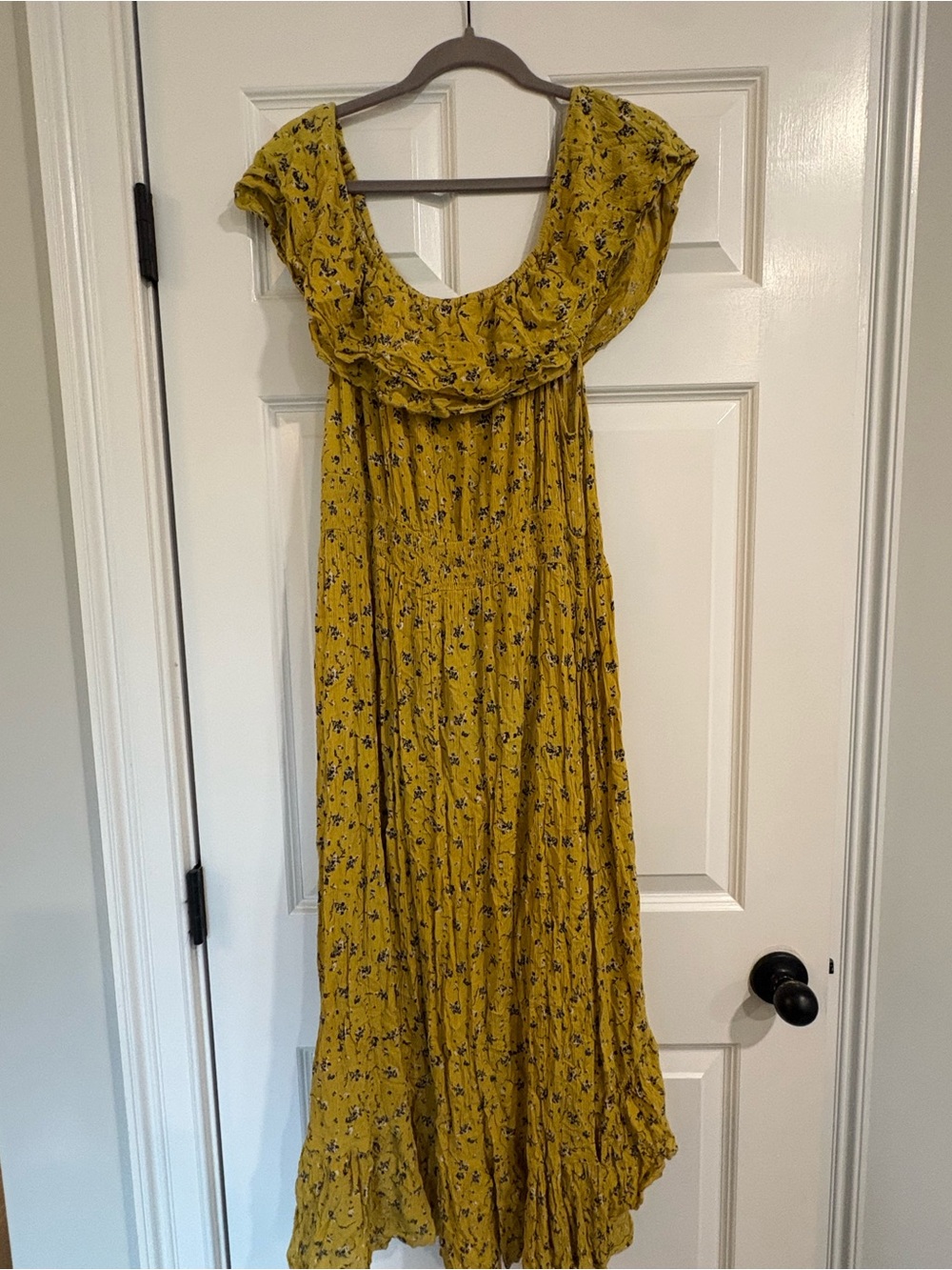 River Island Yellow Floral Ruffle High-Low Dress (Plus)